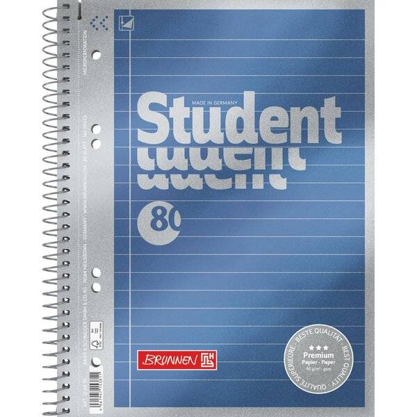 Collegeblock Premium Student A5 90g/qm 80 Blatt liniert