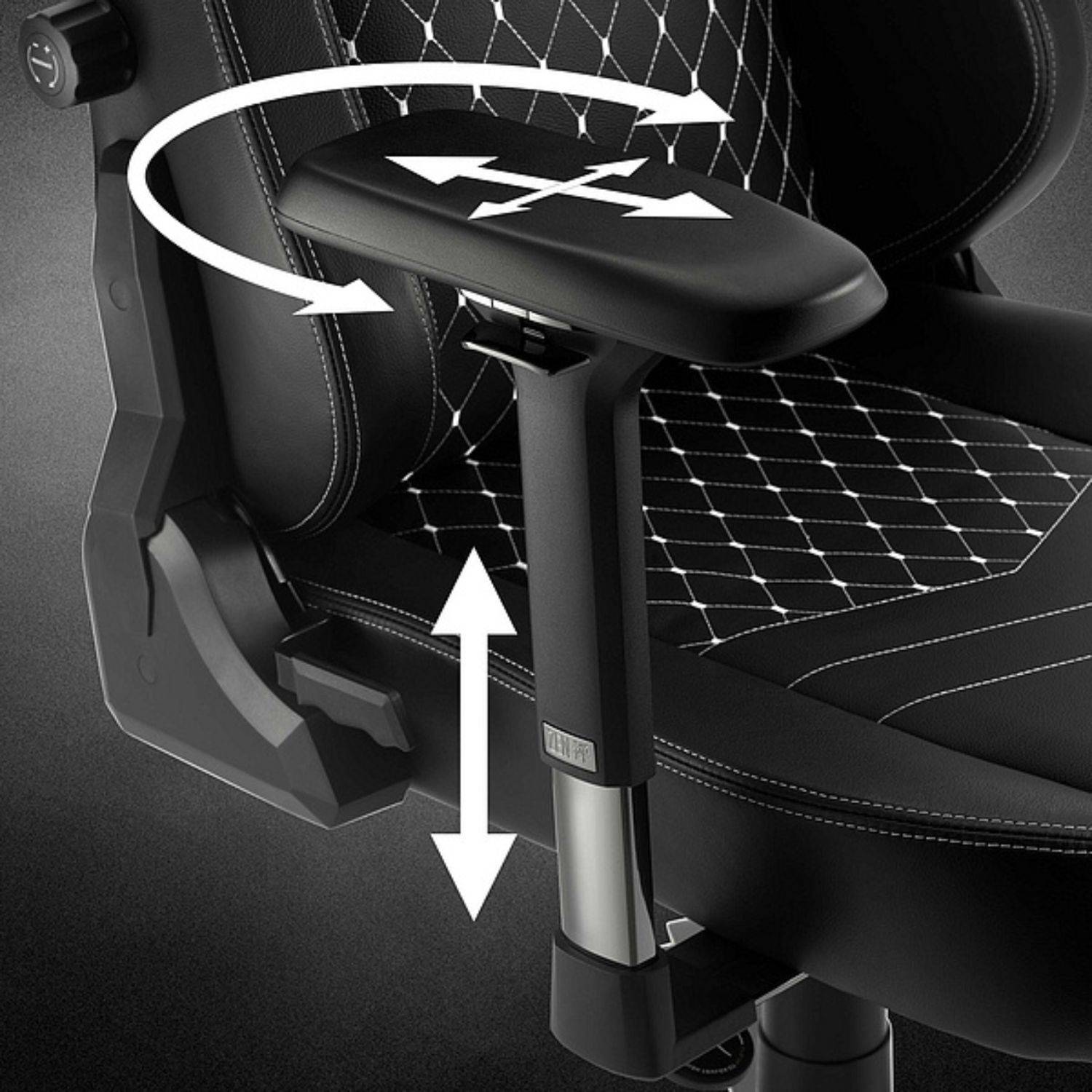 ZEN SAGA Echtleder Gaming Stuhl bis 130kg Schwarz