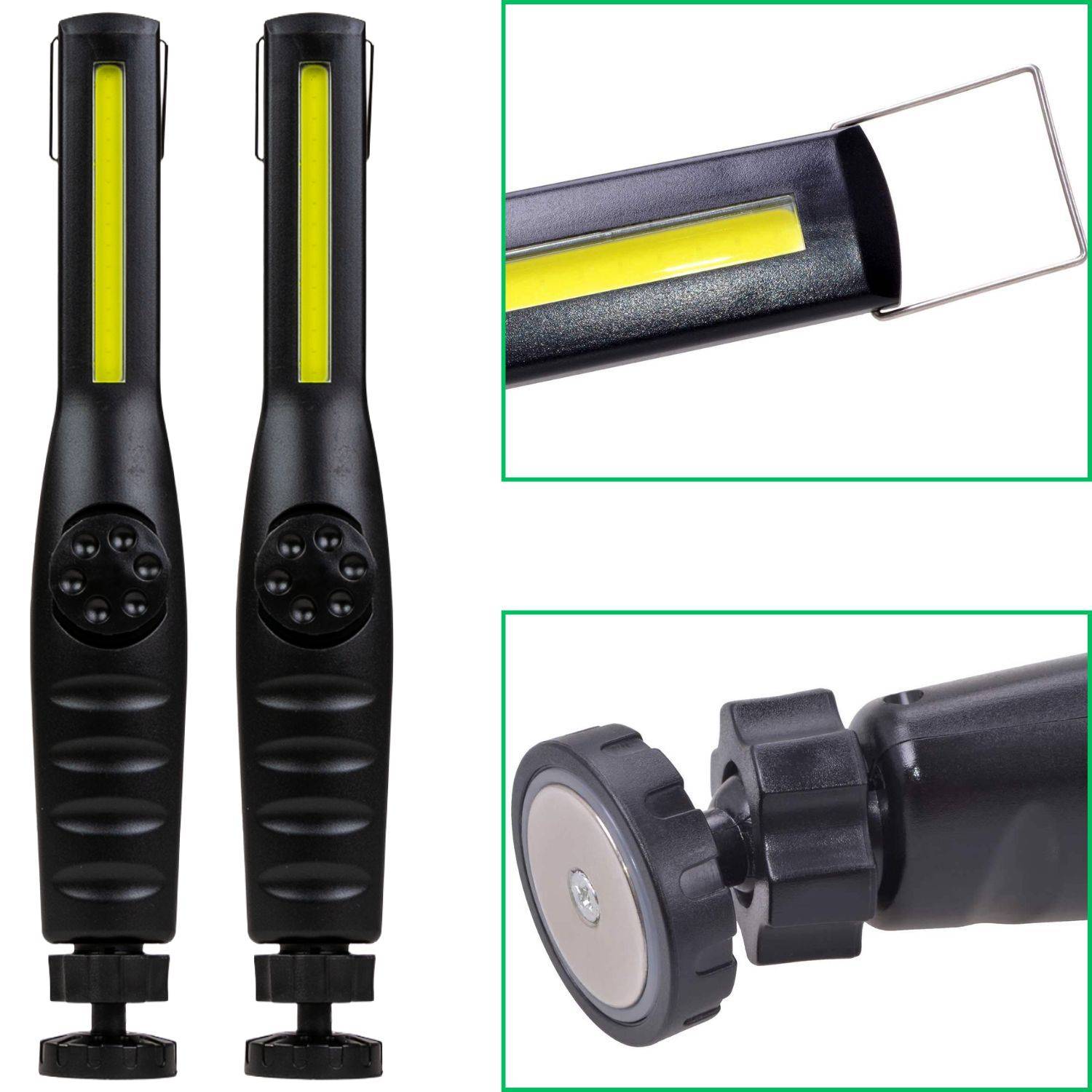 2x Werkstatt-Handlampe 5W COB LED Magnet + Bügel