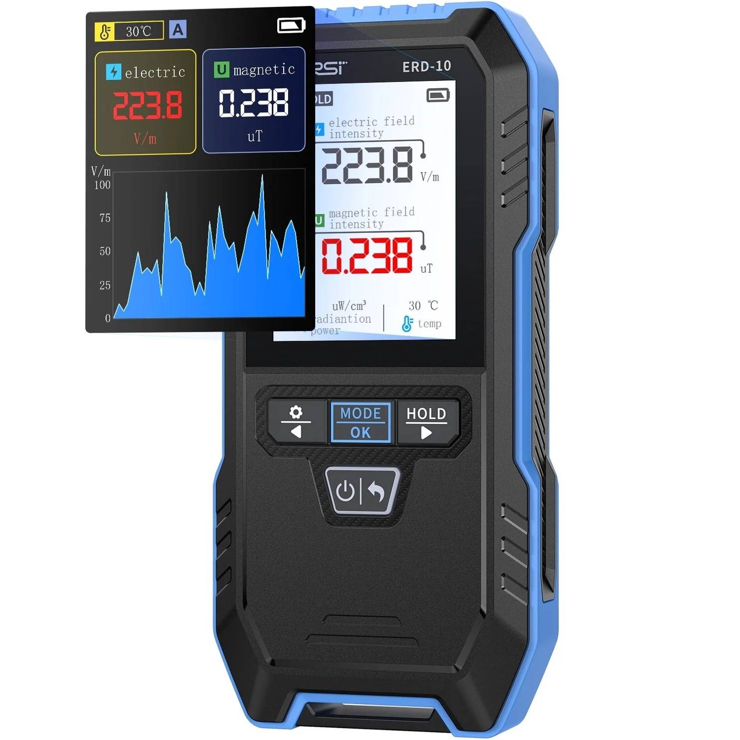 FNIRSI ERD-10 4-in-1 EMF-Messgerät für elektrische und magnetische Felder mit Farbdisplay