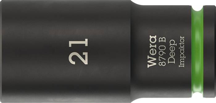 Nahaufnahme eines schwarzen Kameraobjektivs mit der Aufschrift „Wera 8790 B Deep Impaktor