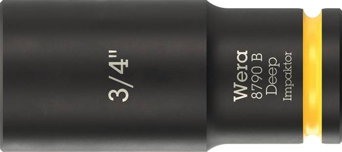 Schwarze und goldene Wera 8790 B Deep Impaktor Stecknuss markiert 3/4 Zoll.