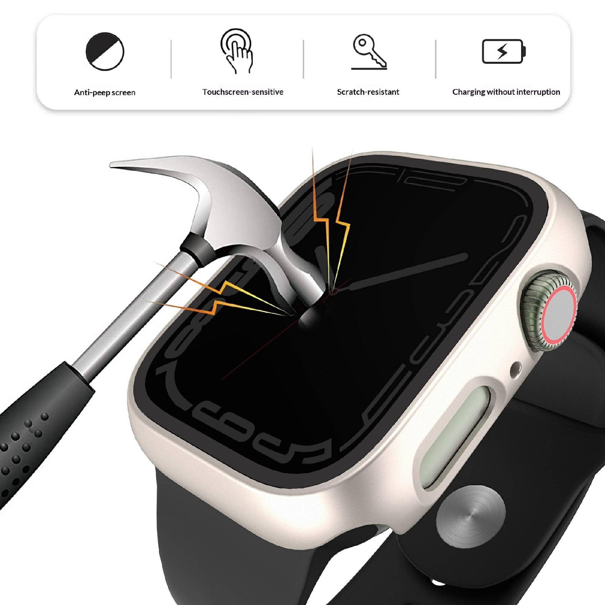 Hülle für Apple Watch Ultra 4 / 3 / 2 / 49mm Blickschutz Displayschutz Privacy