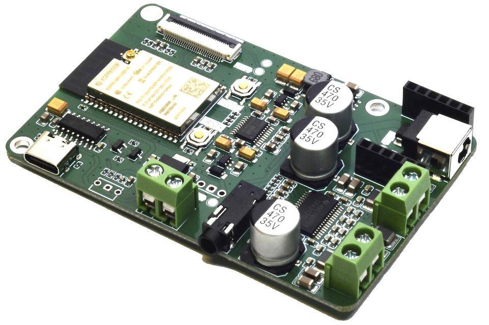Elecrow Amped-ESP32 Audio-Board, ESP32, I2S, PCM5100, TPA3128 Class D Verstärker, 8MB PSRAM, USB-C - Auswahl: ESP32-S3 - Antenne: Externe Antenne
