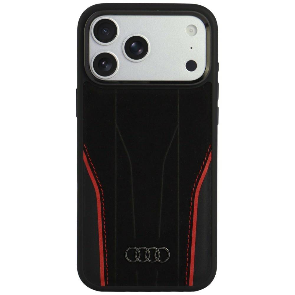 Audi R8 Hülle iPhone 17 Pro Max /18 Pro Max MagSafe Echtleder schwarz Logo