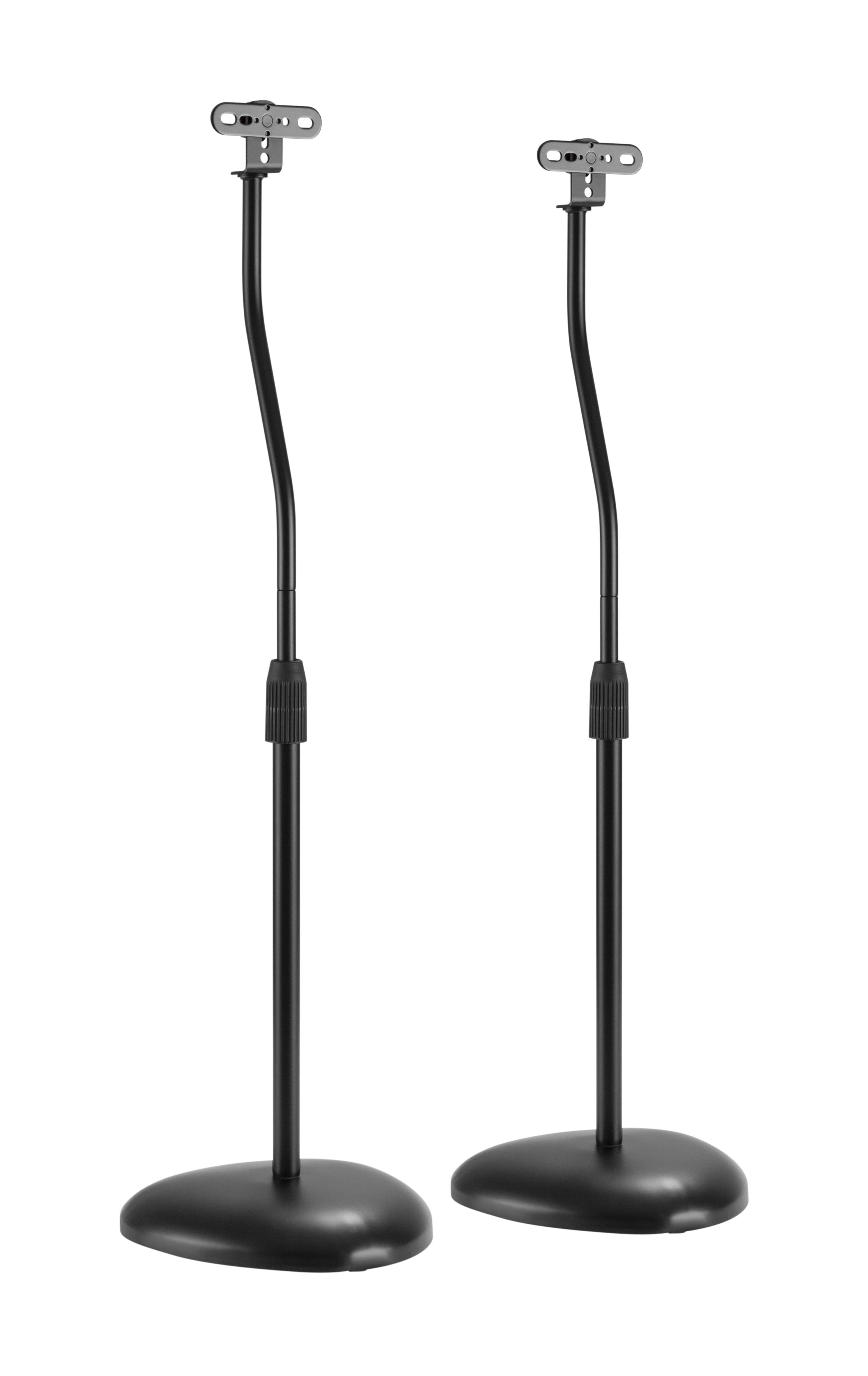 2 Lautsprecherständer - Universal für Satelliten Surround Boxen Schwarz je 4,5 kg belastbar von HALTERUNGSPROFI
