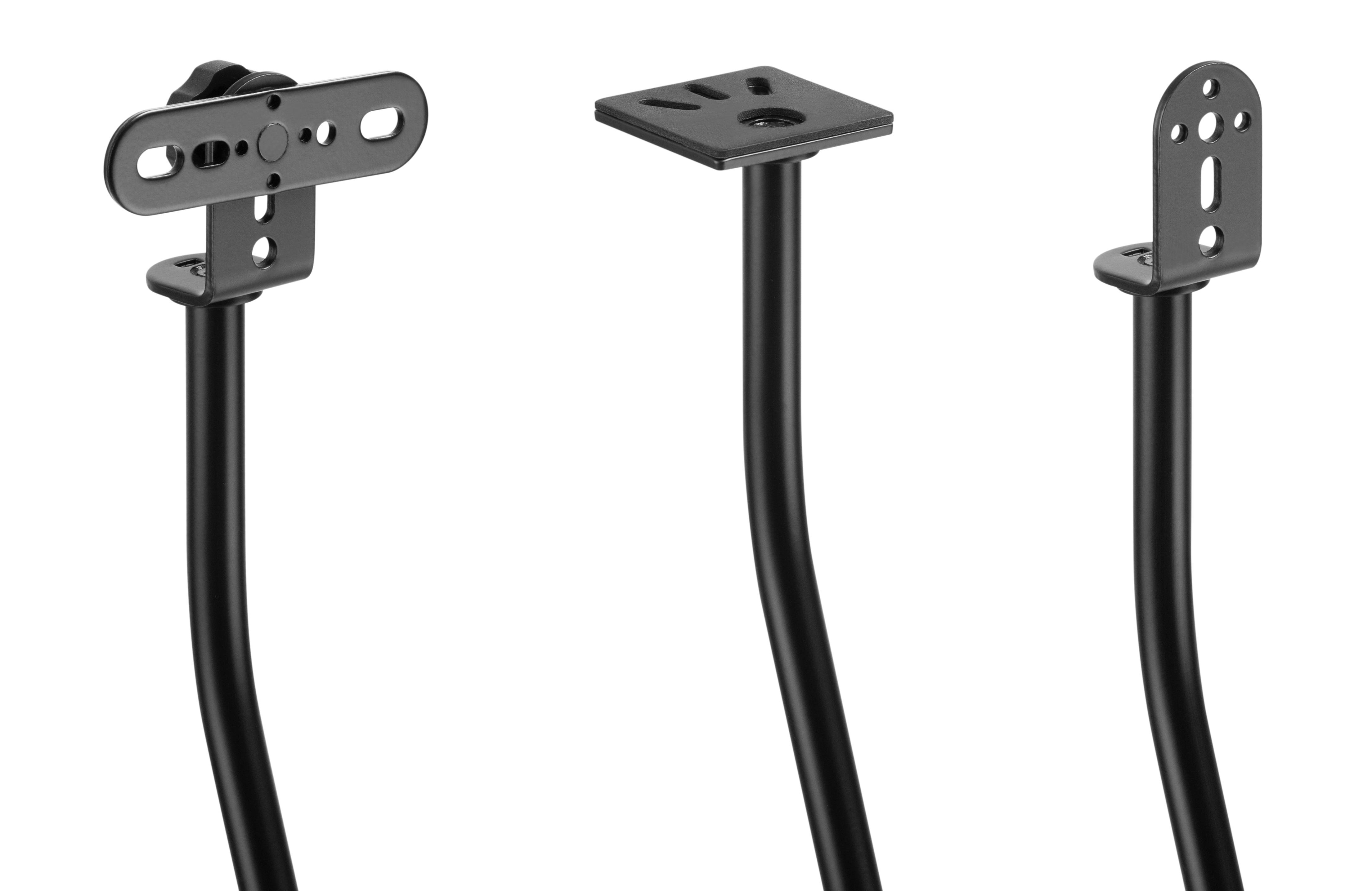 2 Lautsprecherständer - Universal für Satelliten Surround Boxen Schwarz je 4,5 kg belastbar von HALTERUNGSPROFI