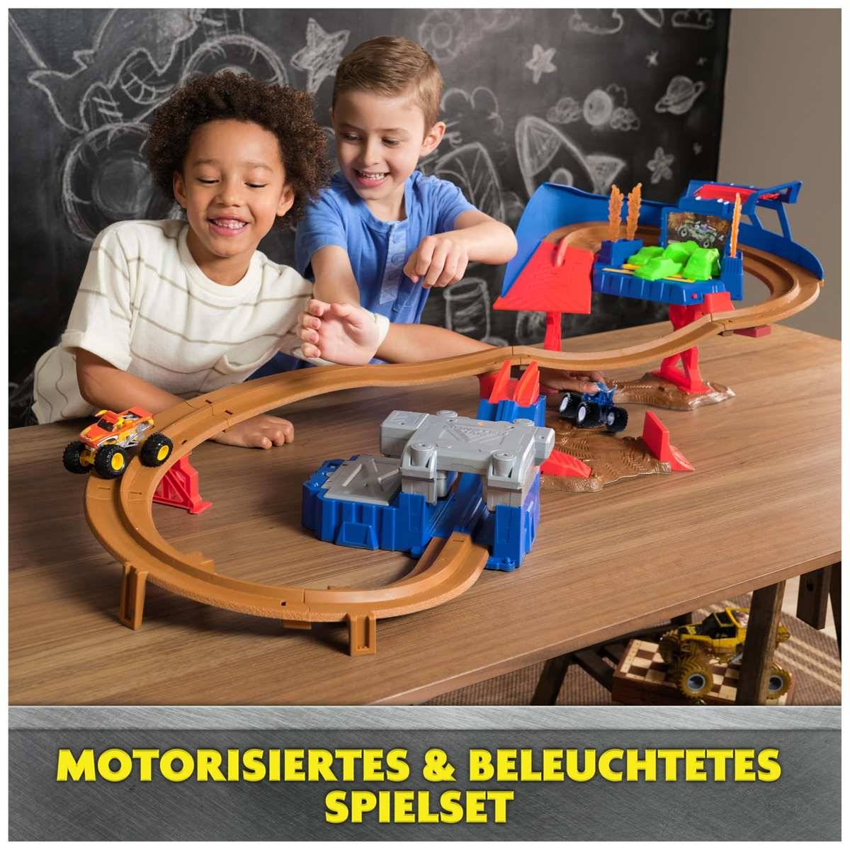 Monster Jam Supercharge Speedway Spielset Truck Megalodon+EL Toro Loco 1:64 3+