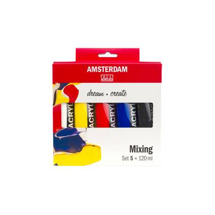 ROYAL TALENS AMSTERDAM Acrylfarben-Mischset, 5 x 120 ml