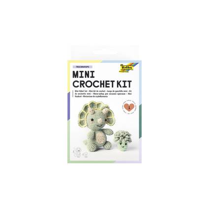 folia Mini-Häkelset "TRICERATOPS", Dinosaurier-Motiv