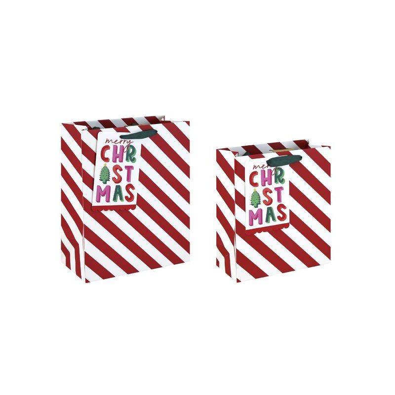 Clairefontaine Weihnachts-Geschenktüte "Streifen", mittel