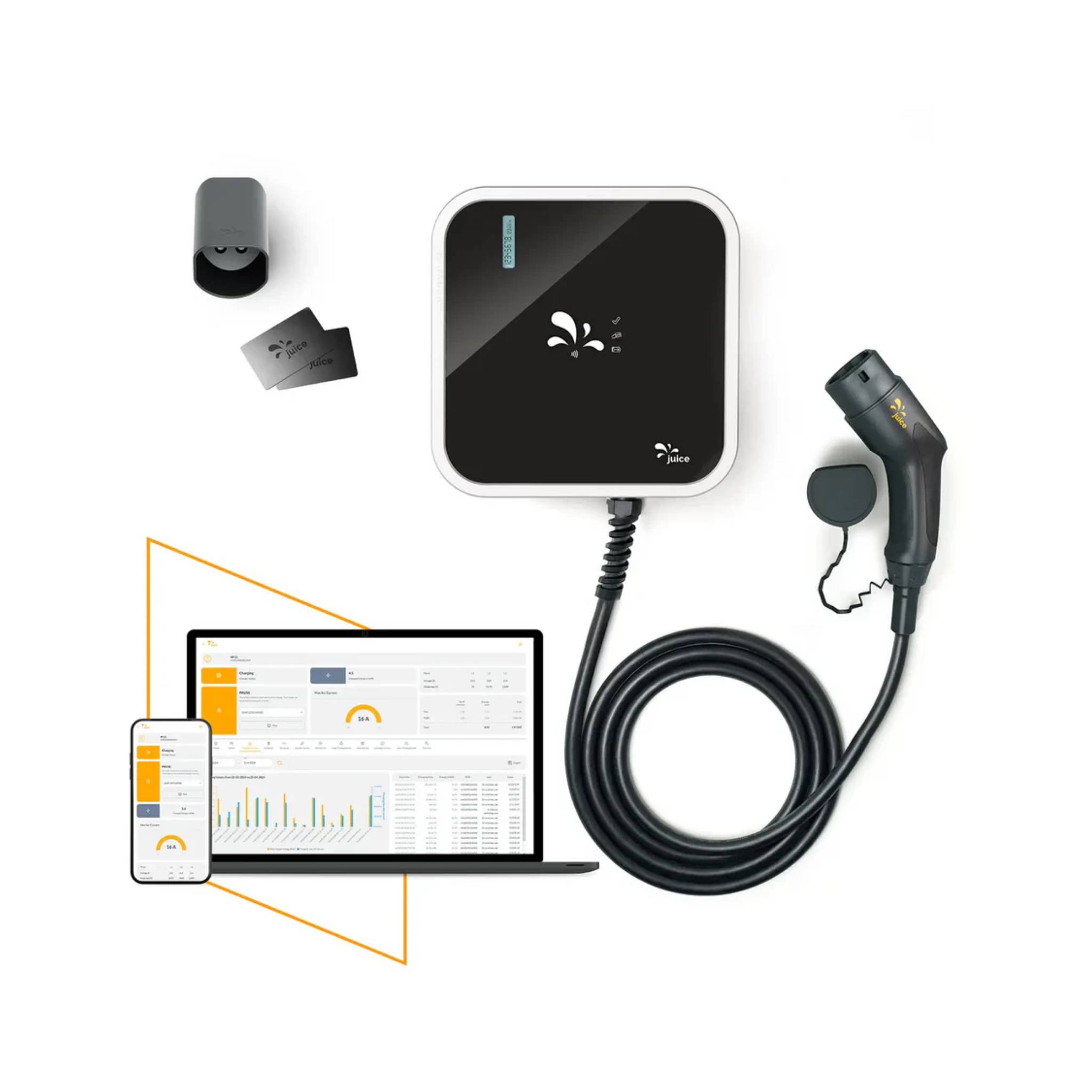 Juice Charger me 3 Wallbox 22 kW / 11 kW – 5 m Typ 2, MID, RFID, WLAN, LAN