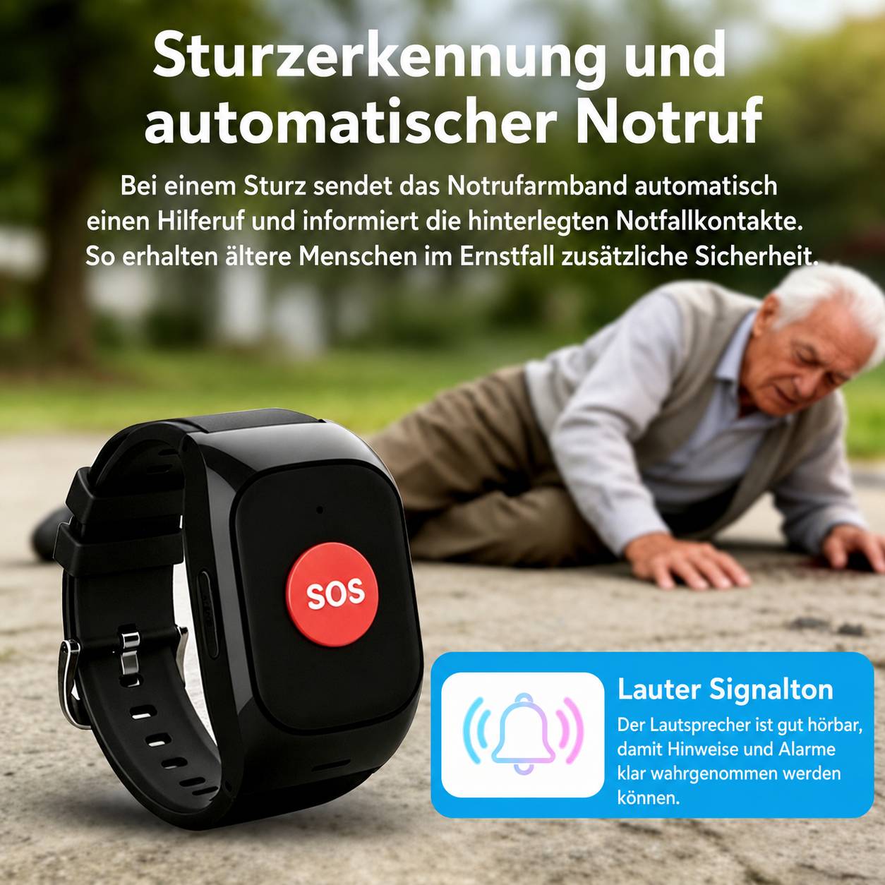 SOS One Protect – GPS-Notrufarmband für Demenz &amp; Senioren