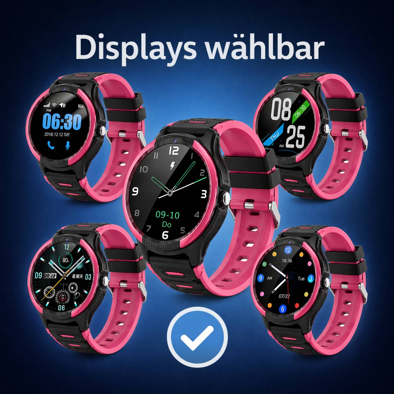 Seniorenuhr NC120S 4G mit Sturzerkennung, Vitalmessung &amp; GPS-Tracking – Berry Metallic