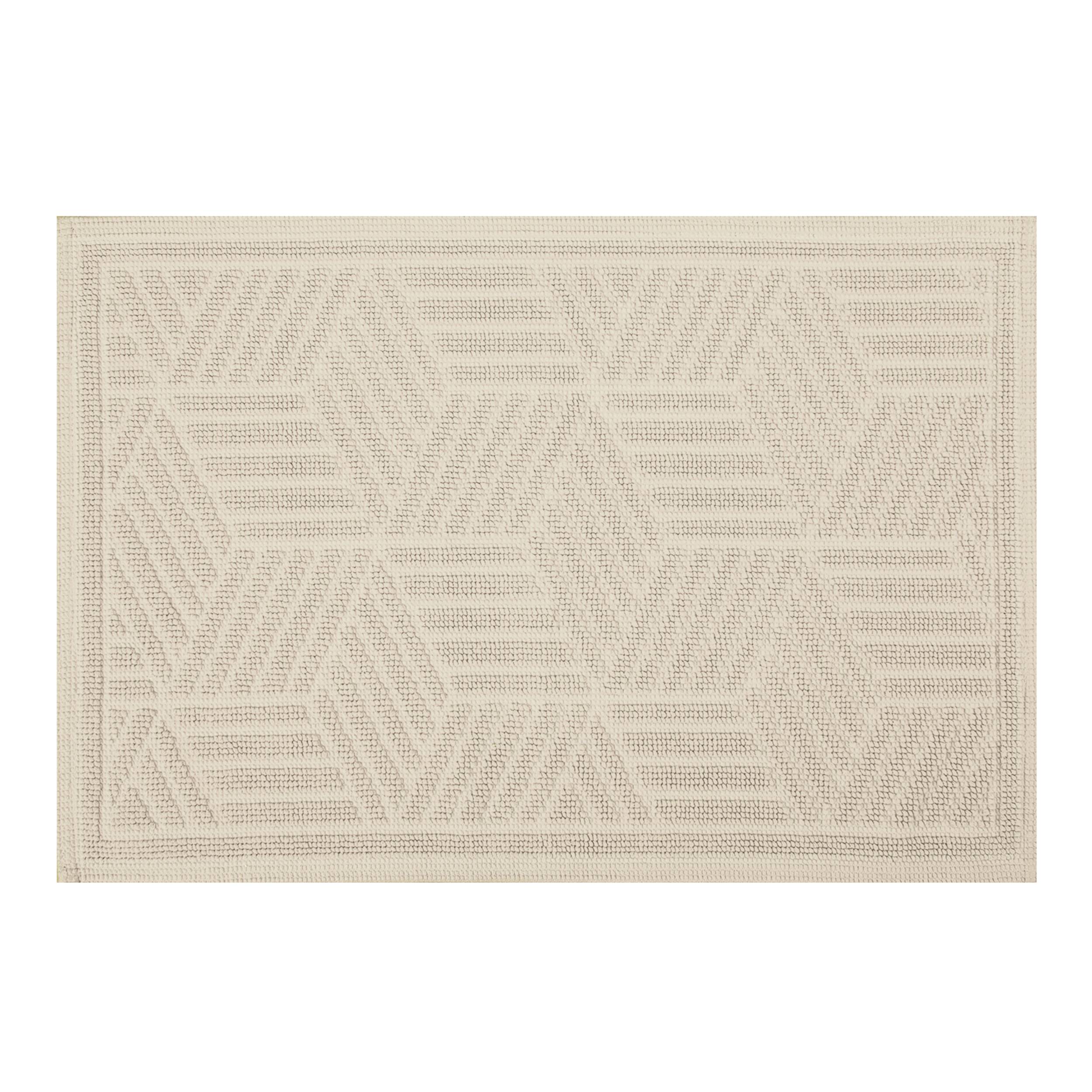 Spirella Badteppich Badvorleger Duschvorleger "Cubo" waschbar, rutschfest Badematte 50x80 cm – sand/beige