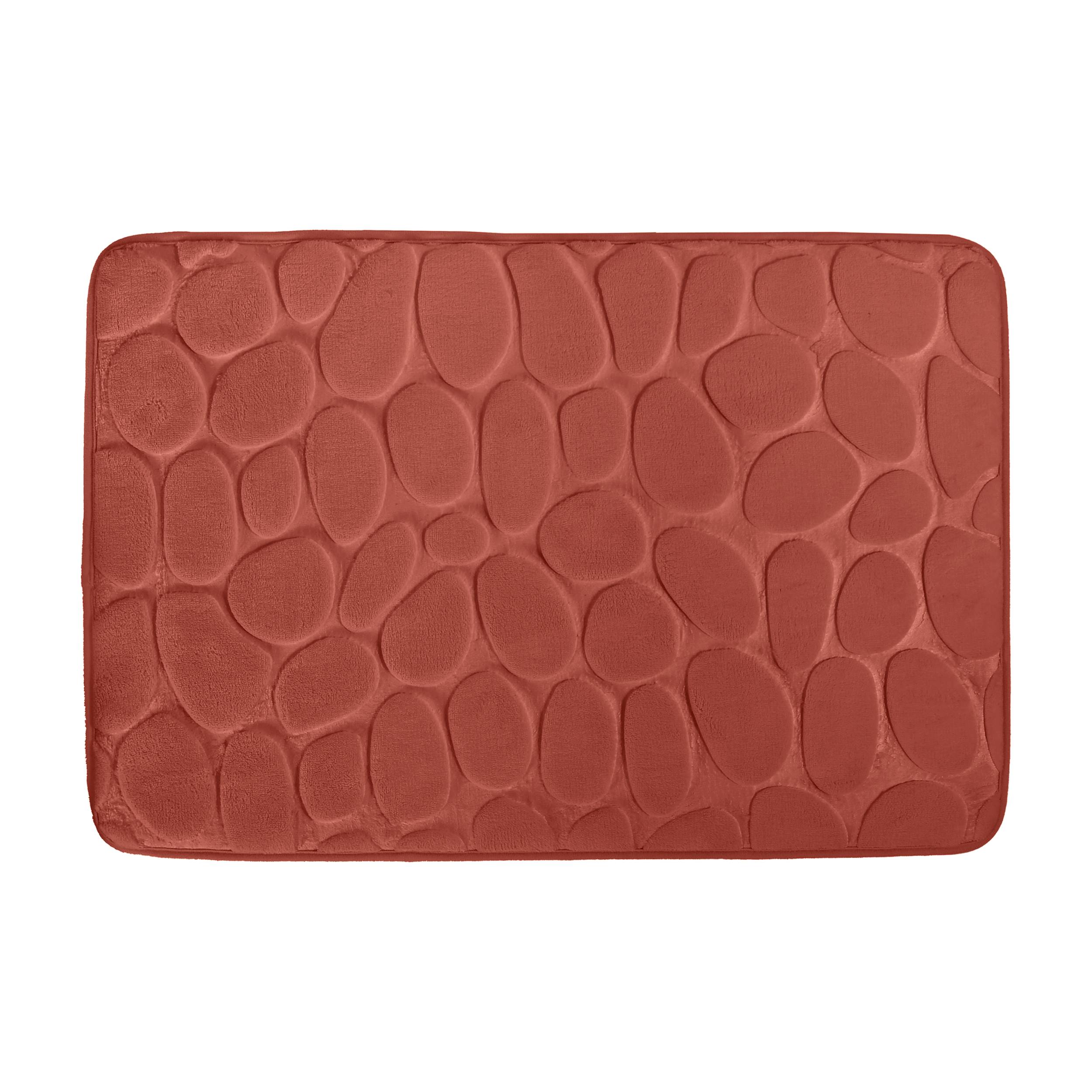 MSV Badteppich aus Mikrofaser, Pebble, 40 x 60 cm, Terrakotta