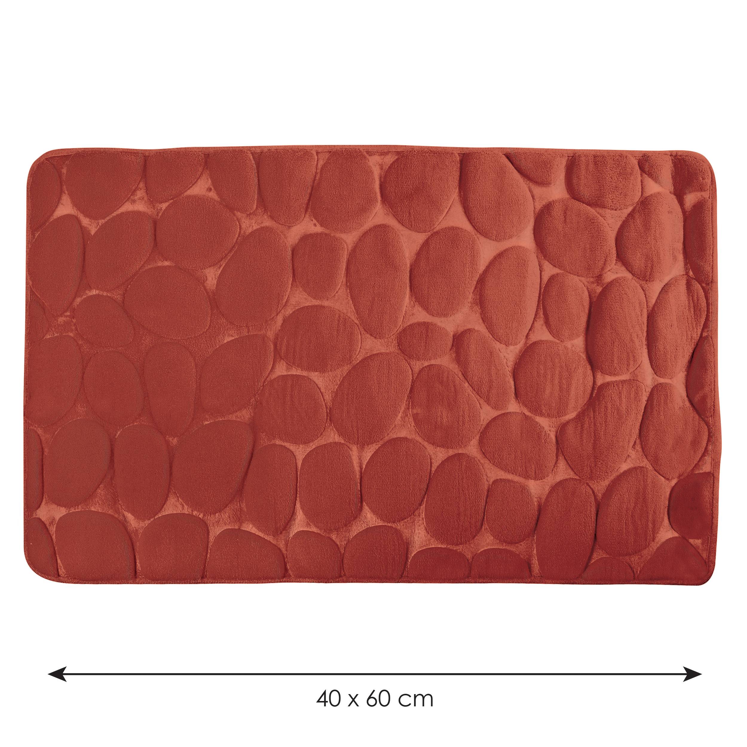 MSV Badteppich aus Mikrofaser, Pebble, 40 x 60 cm, Terrakotta