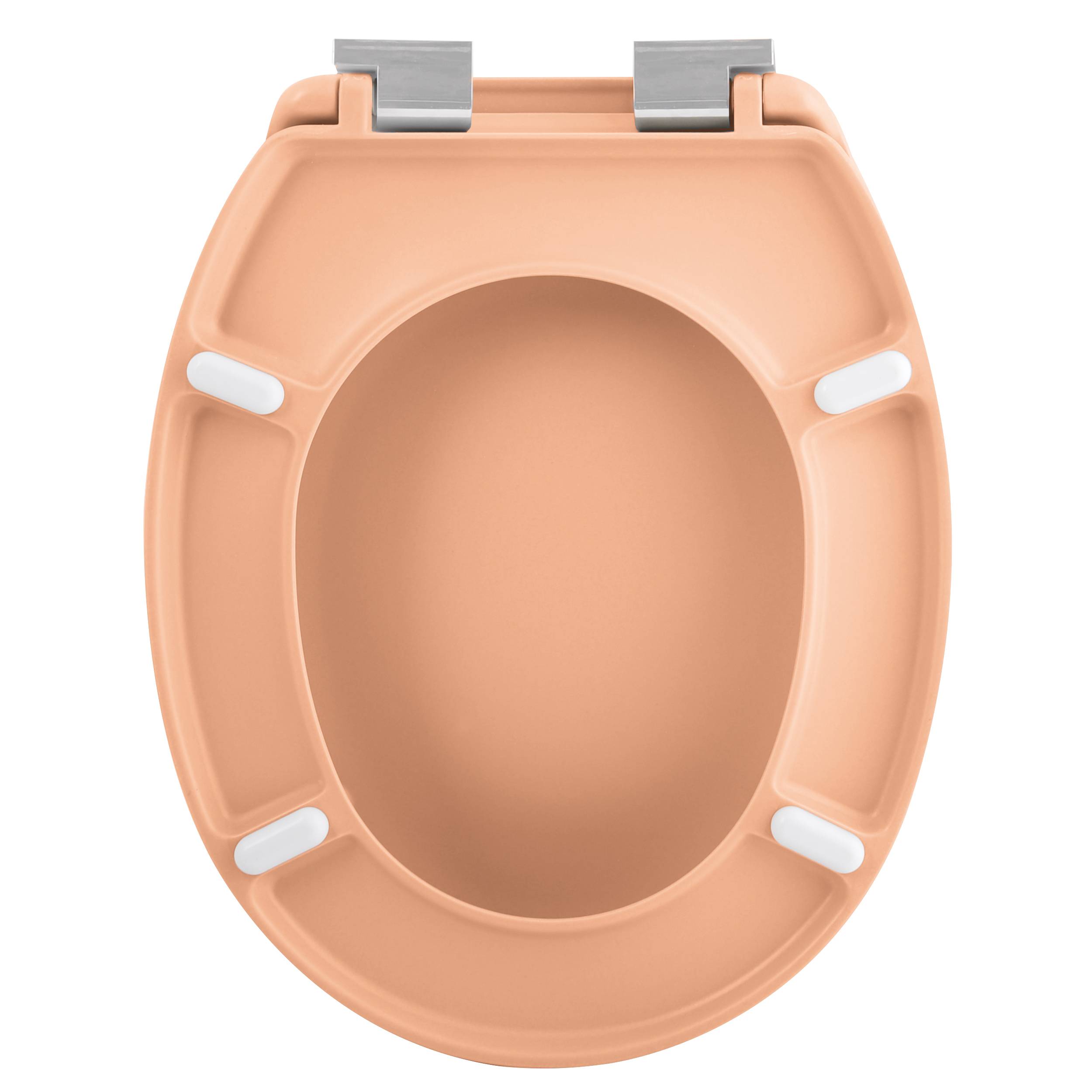 Spirella - Neela Thermo Hard Toilettensitz - Verchromte ABS-Scharniere, Toilettendeckel mit Fallbremse, Slow-Close-Verschluss - 44 x 37 x 3 cm