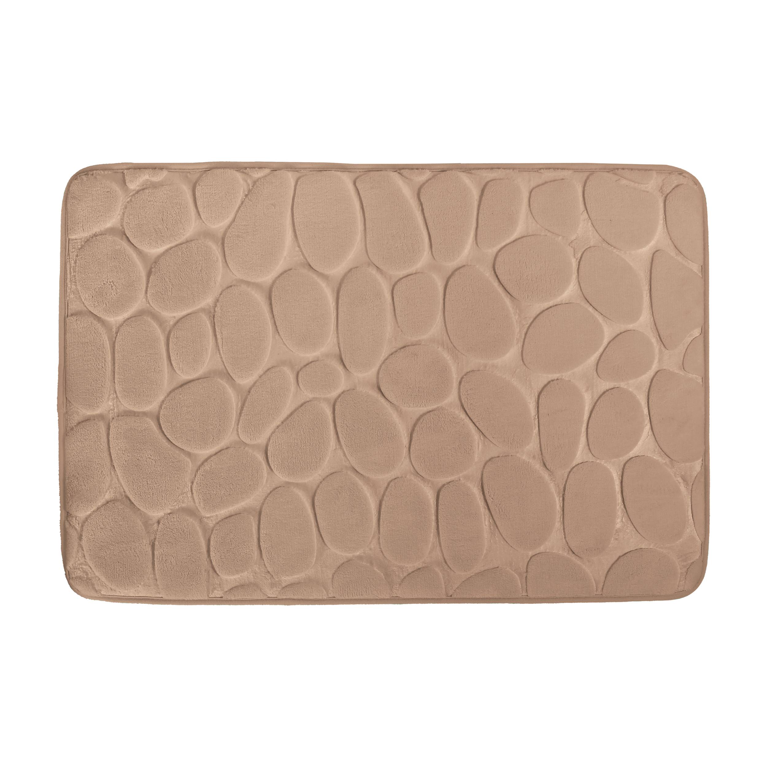 MSV - Luxus Memory Foam Kiesel Badematte - Ultra-saugfähige Mikrofaser, rutschfeste Rückseite - Ideal für das Badezimmer - 40 x 60 cm - Cappuccino