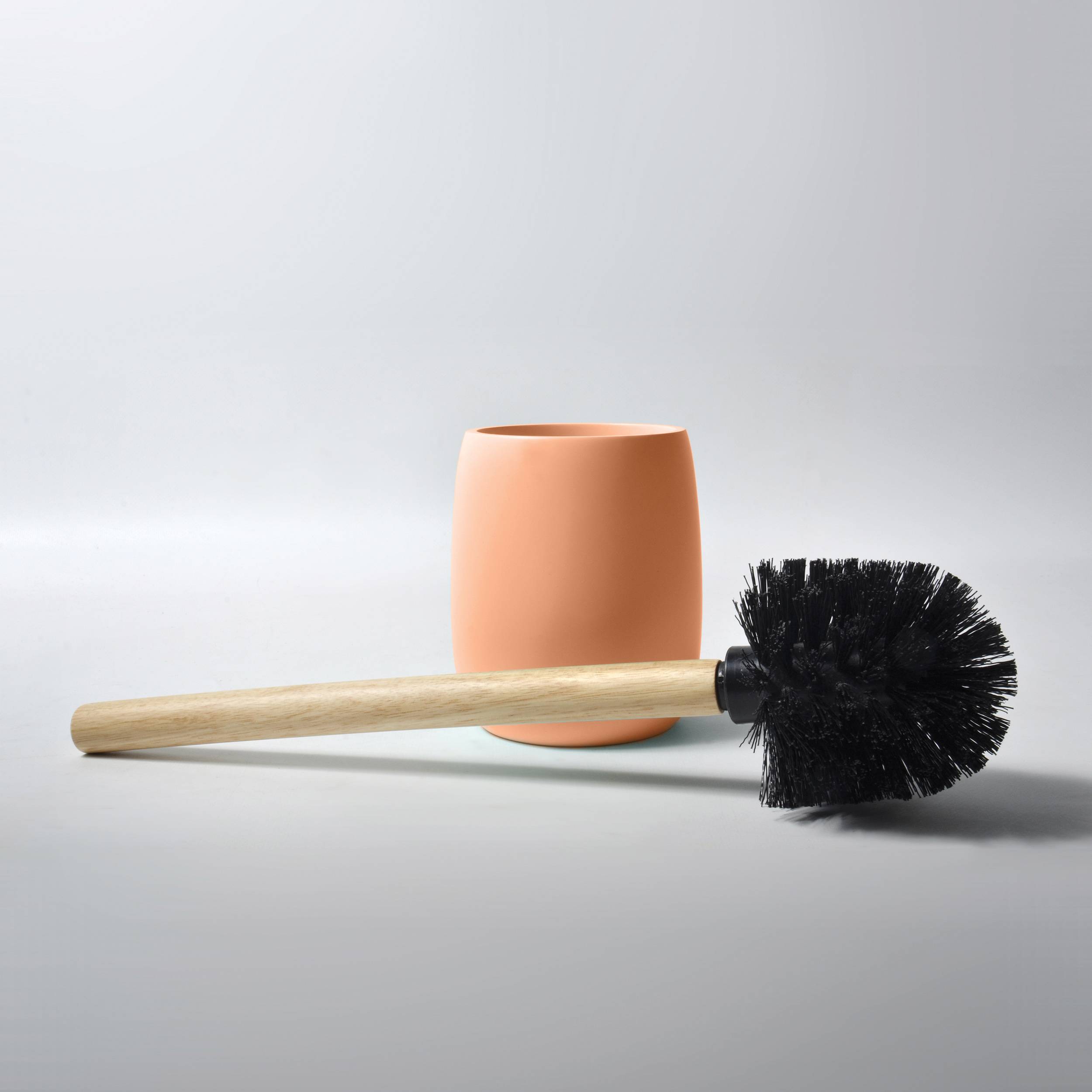 Spirella Sven WC-Bürste und Topf aus Polyresin, Koralle, B 10 x H 35 x T 10 cm