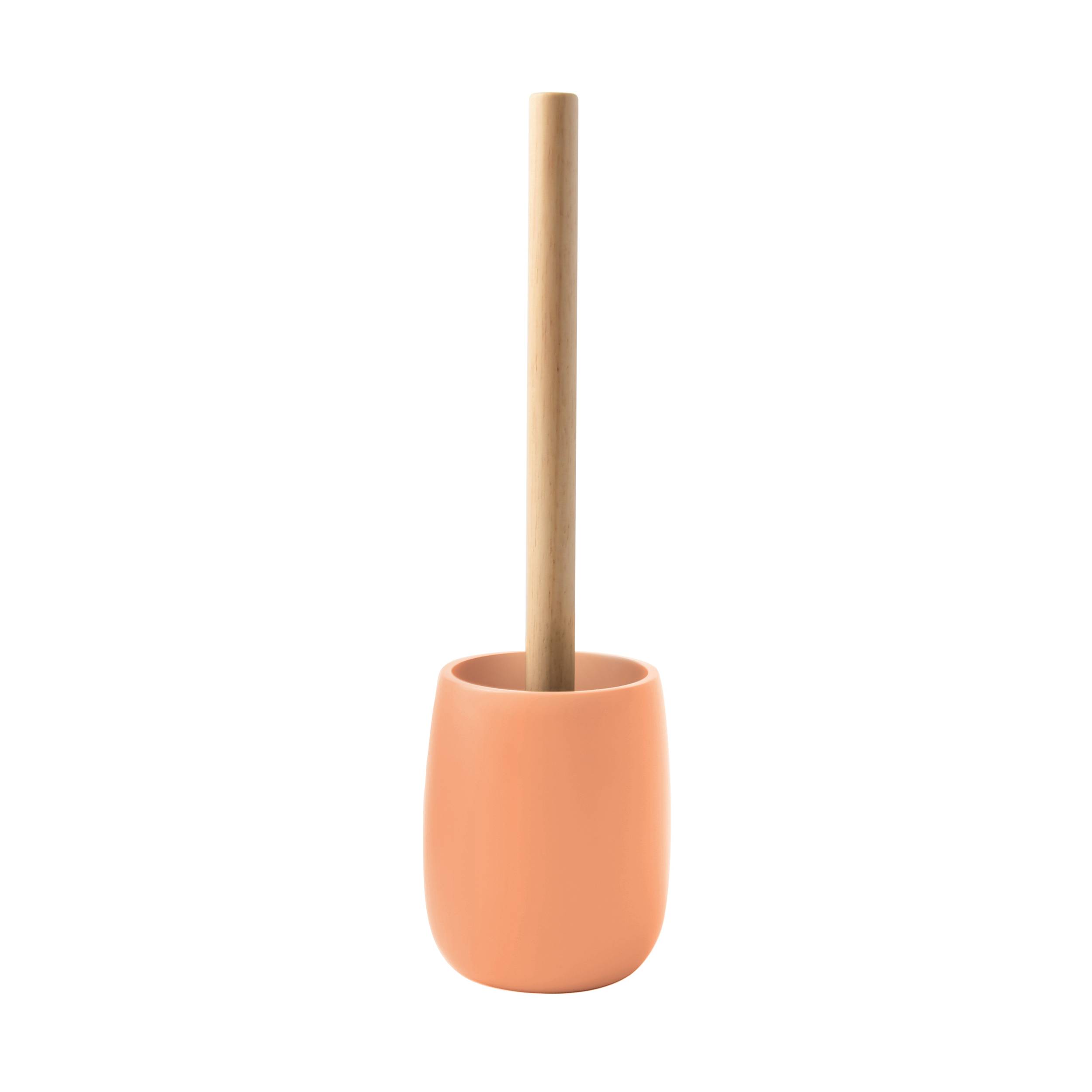 Spirella Sven WC-Bürste und Topf aus Polyresin, Koralle, B 10 x H 35 x T 10 cm