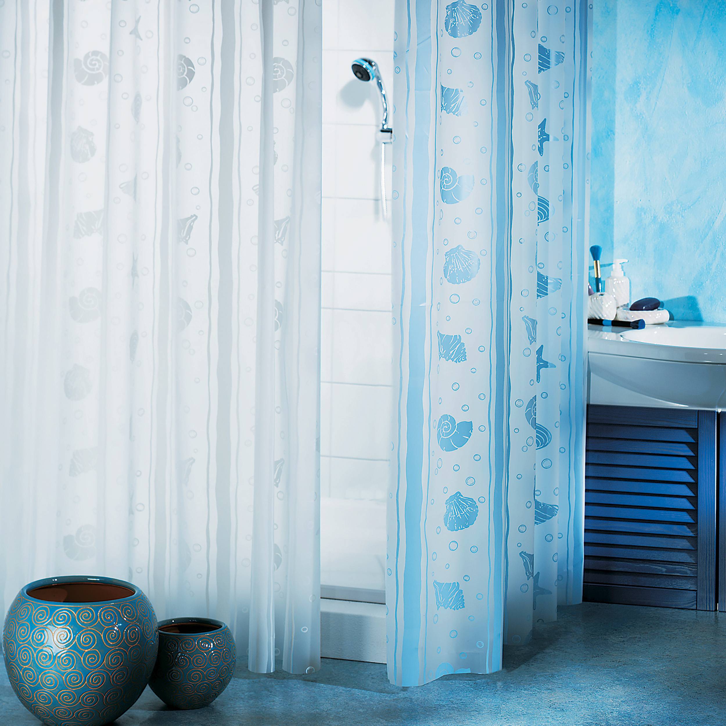 Duschvorhang DEAUVILLE 180X200 BLANC/BLANC