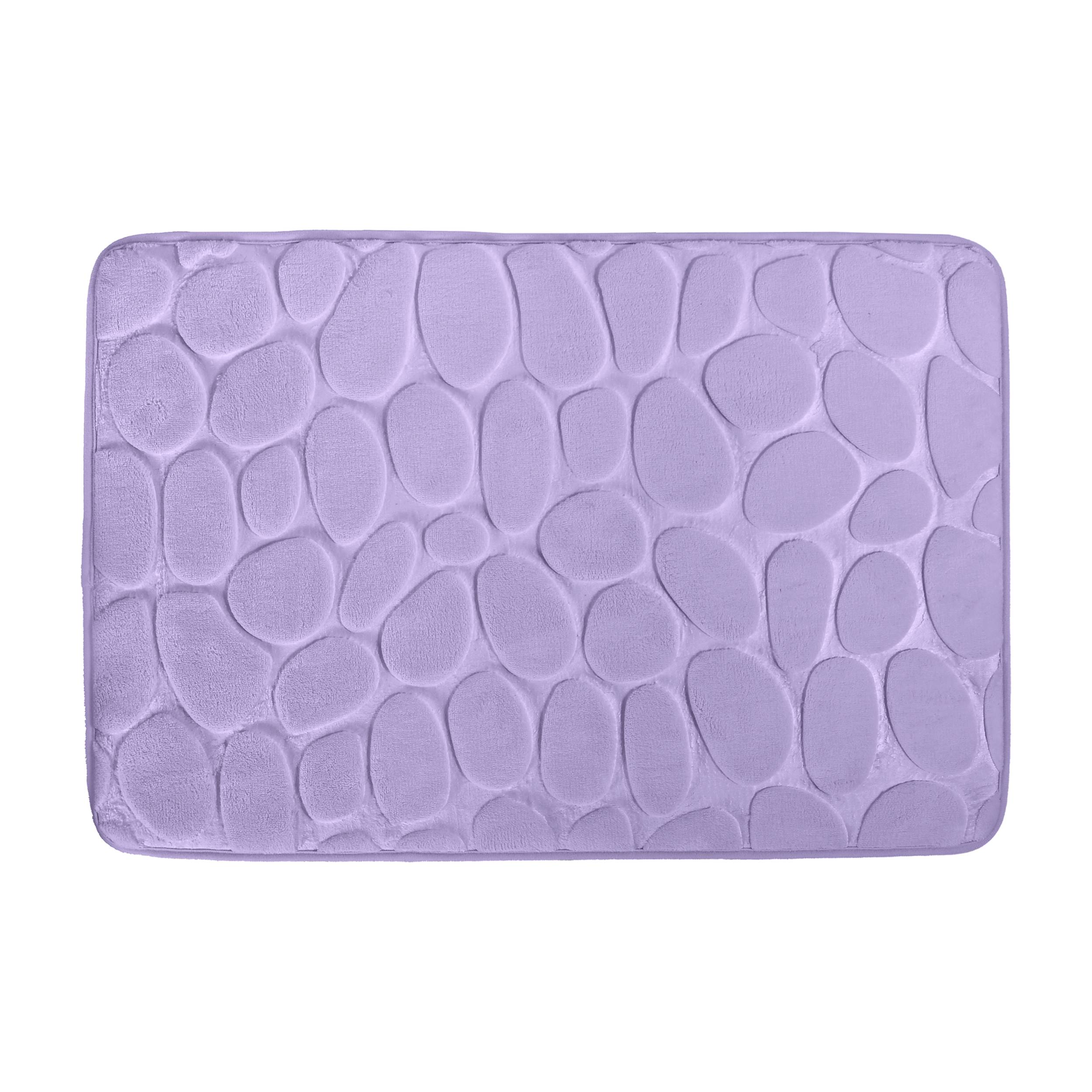 MSV Badteppich aus Mikrofaser, Pebble, 40 x 60 cm, Lavendel