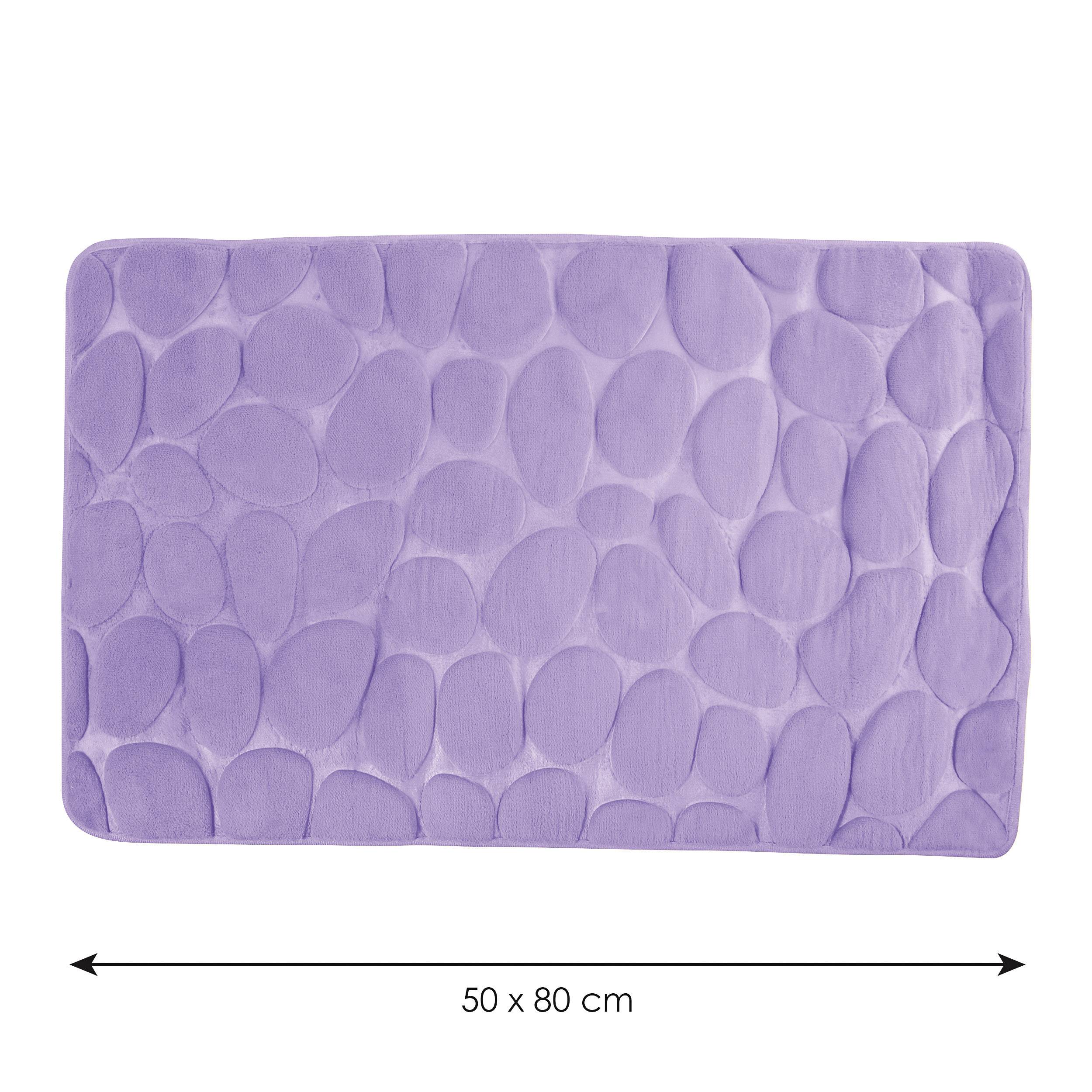 MSV Badteppich aus Mikrofaser, Pebble, 40 x 60 cm, Lavendel