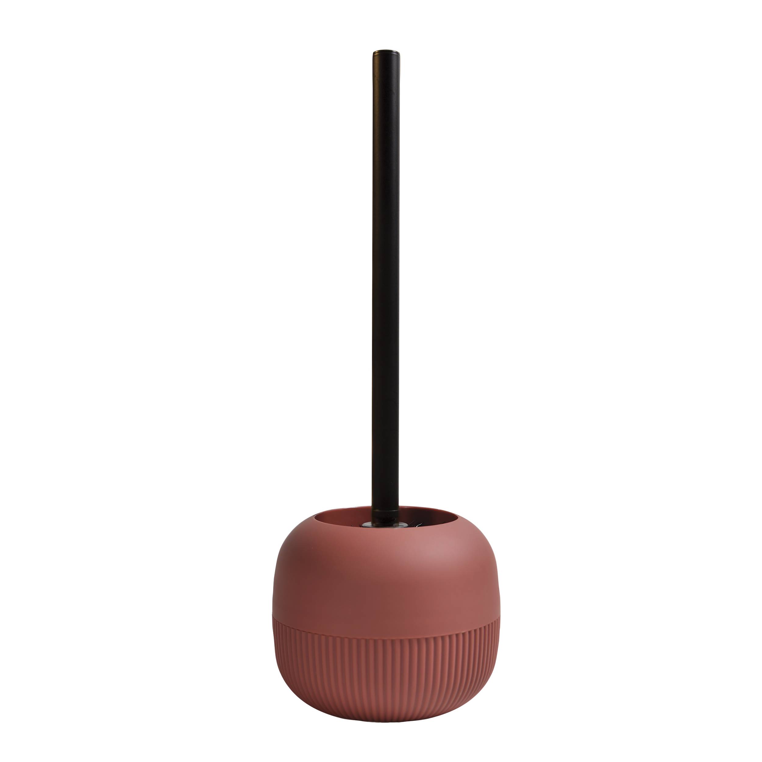 MSV - Gino Berry WC-Bürste - Wandmontiertes Hängedesign - Ø9,1 x 37,4 cm - Burgunderrot - Ergonomischer Griff & austauschbarer Kopf - Hygienisch