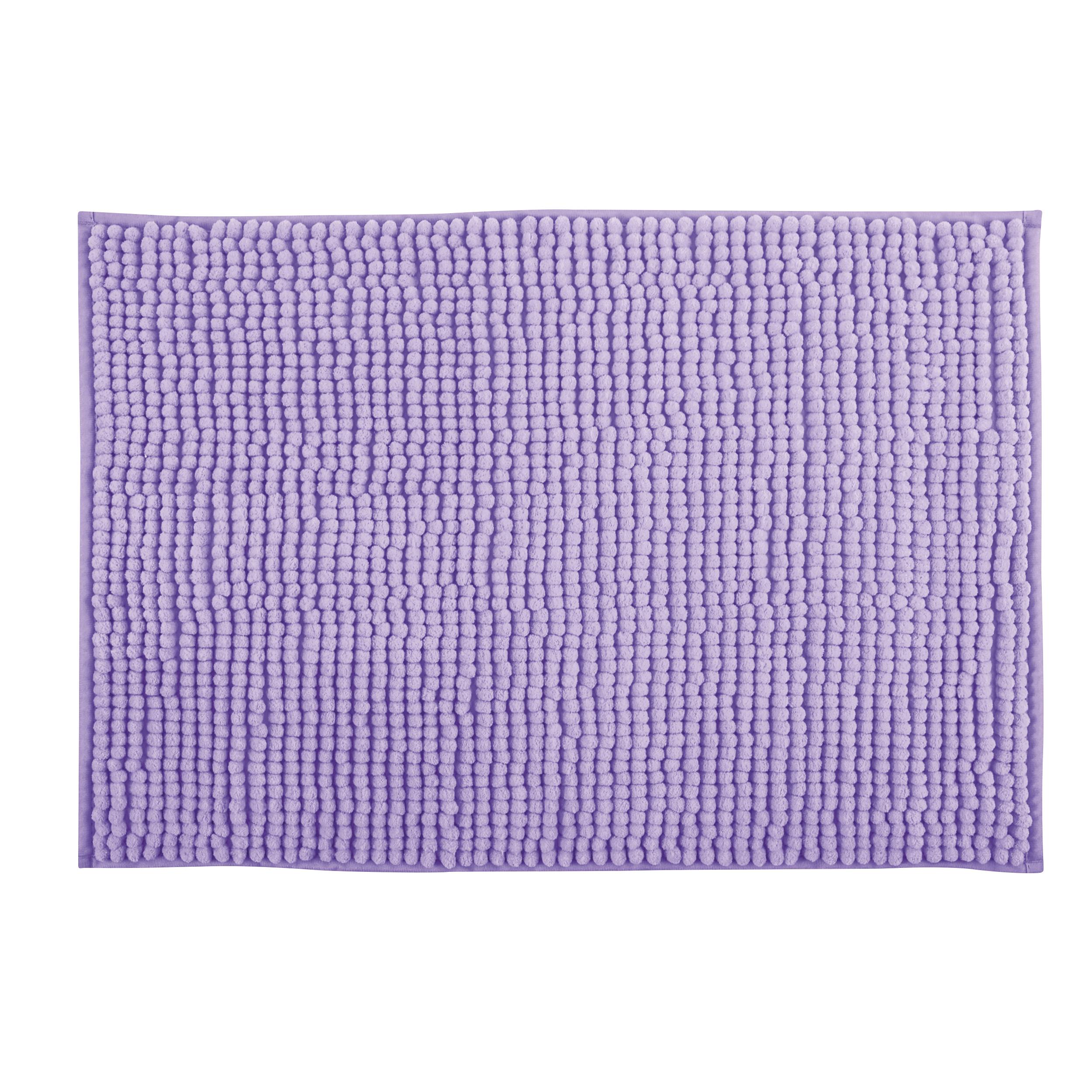 MSV Badteppich aus Mikrofaser, Chenille, 50 x 80 cm, Lavendel