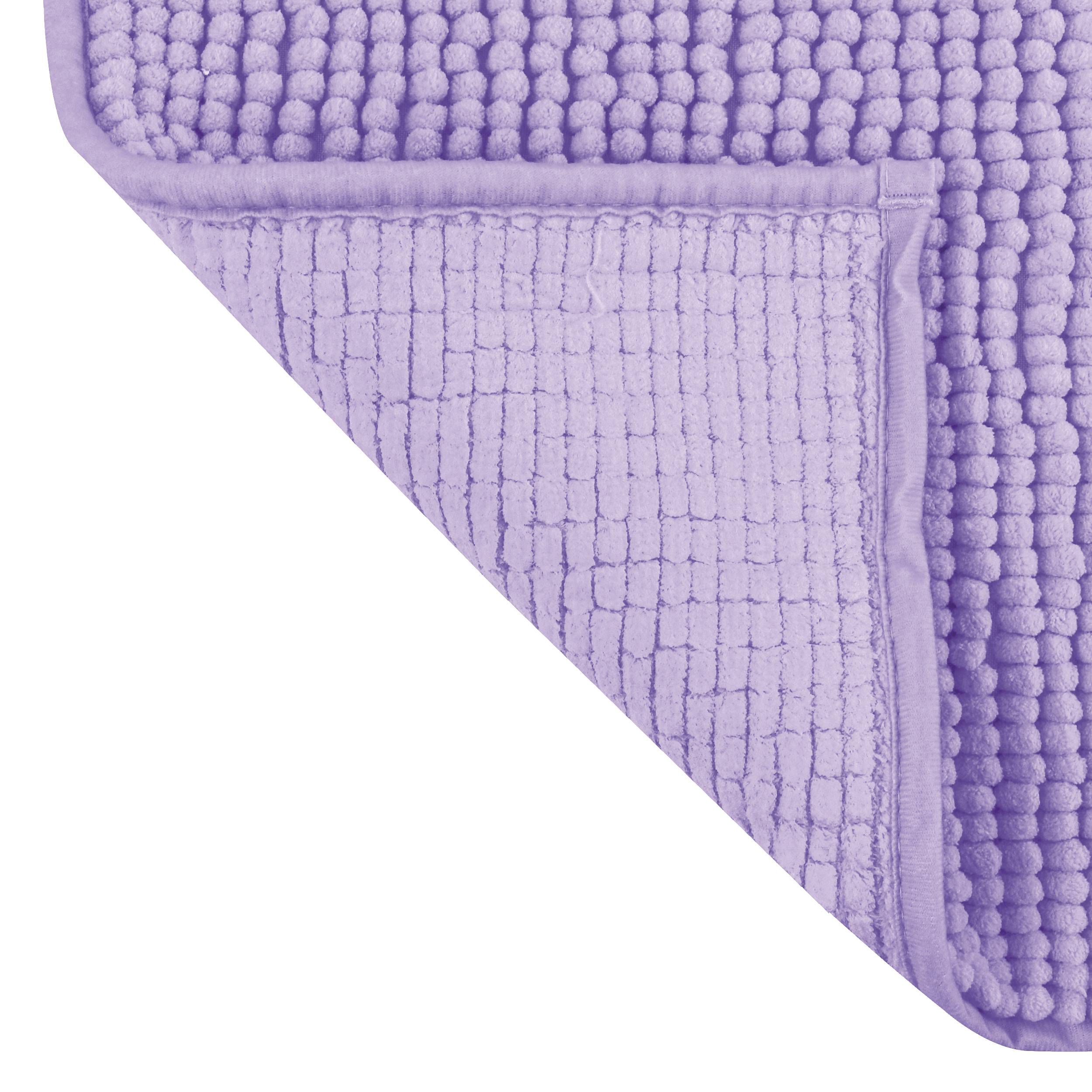MSV Badteppich aus Mikrofaser, Chenille, 50 x 80 cm, Lavendel