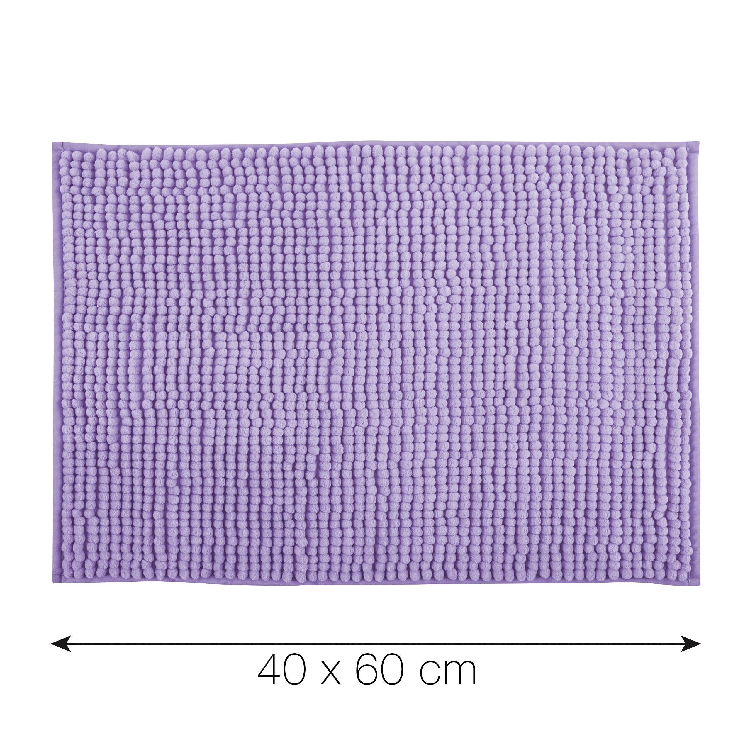 MSV Badteppich aus Mikrofaser, Chenille, 50 x 80 cm, Lavendel