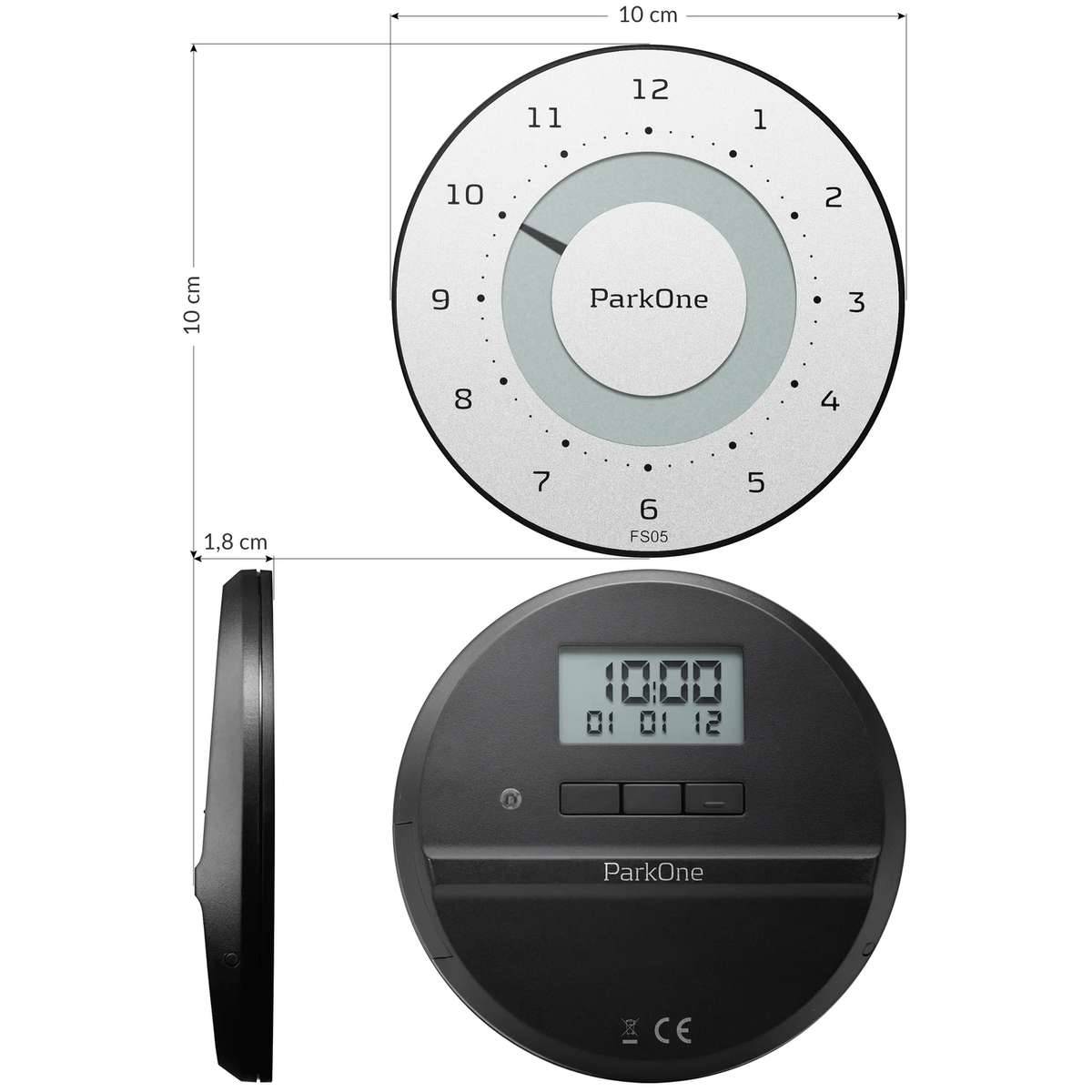 Needit ParkOne Parkscheibe Schwarz, Weiß, Metallisch Elektronisch