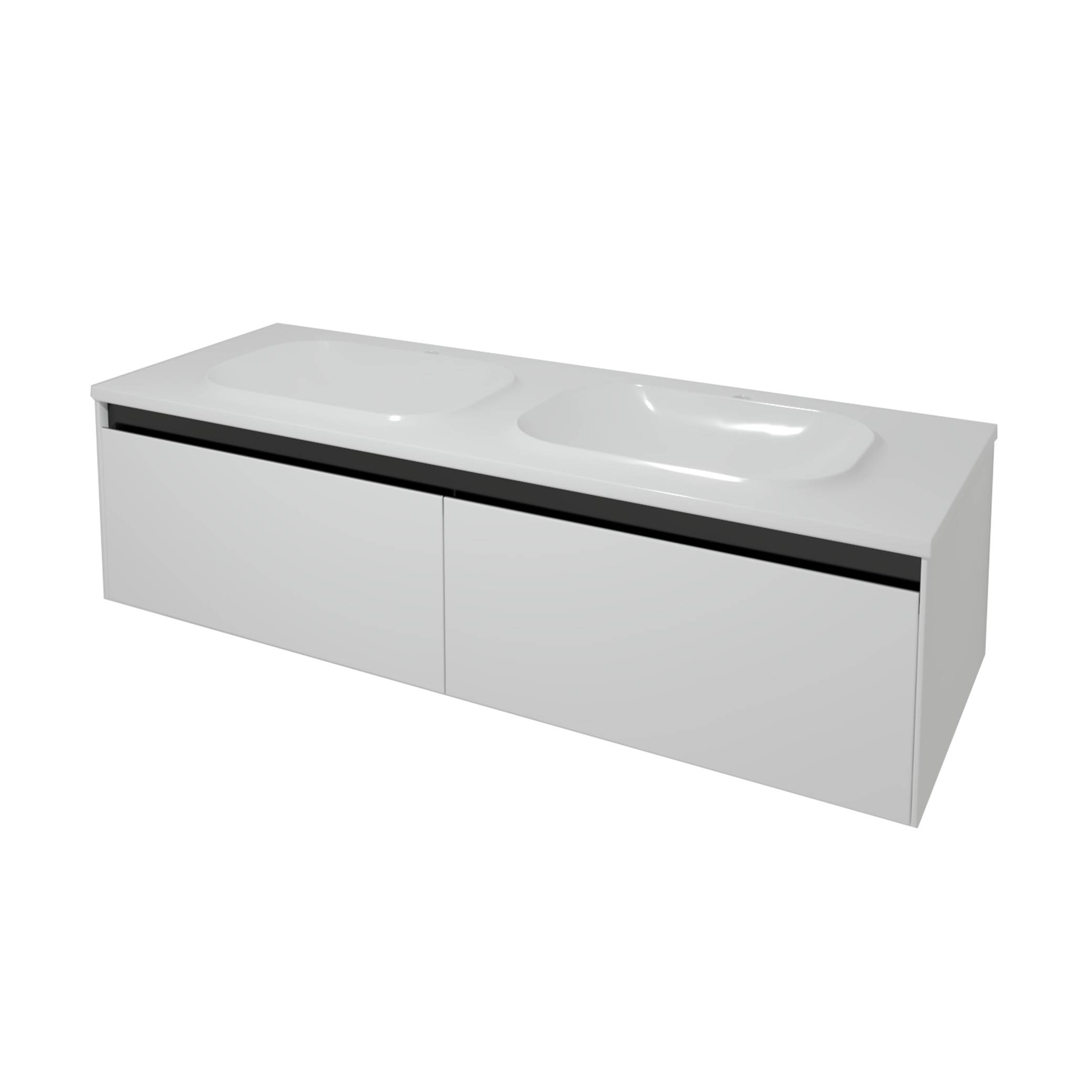 Kolpa PANDORA Schrank mit Doppelwaschbecken OUP 150 WH