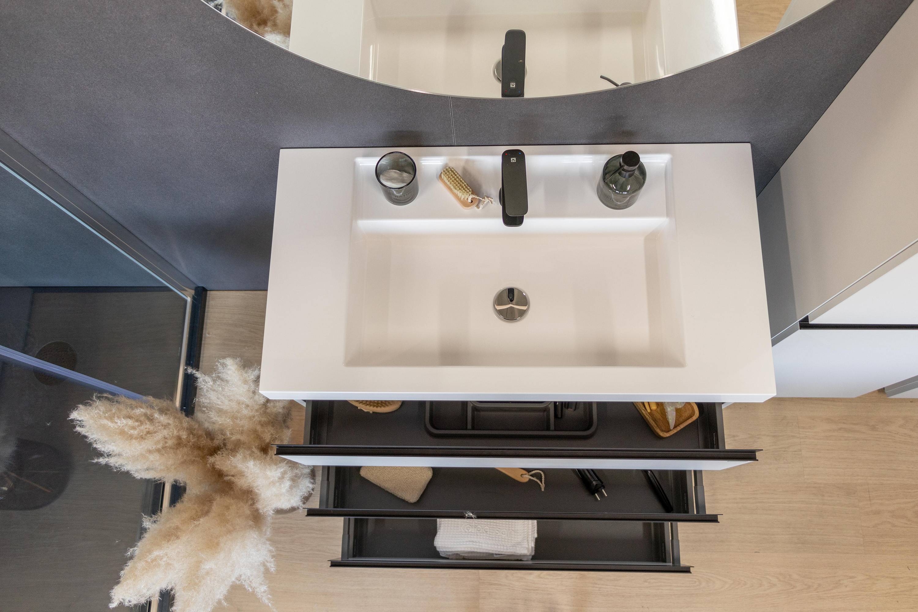 Kolpa HARMONY Schrank mit Waschbecken (stehend auf Füßen) OUHF 90 LG