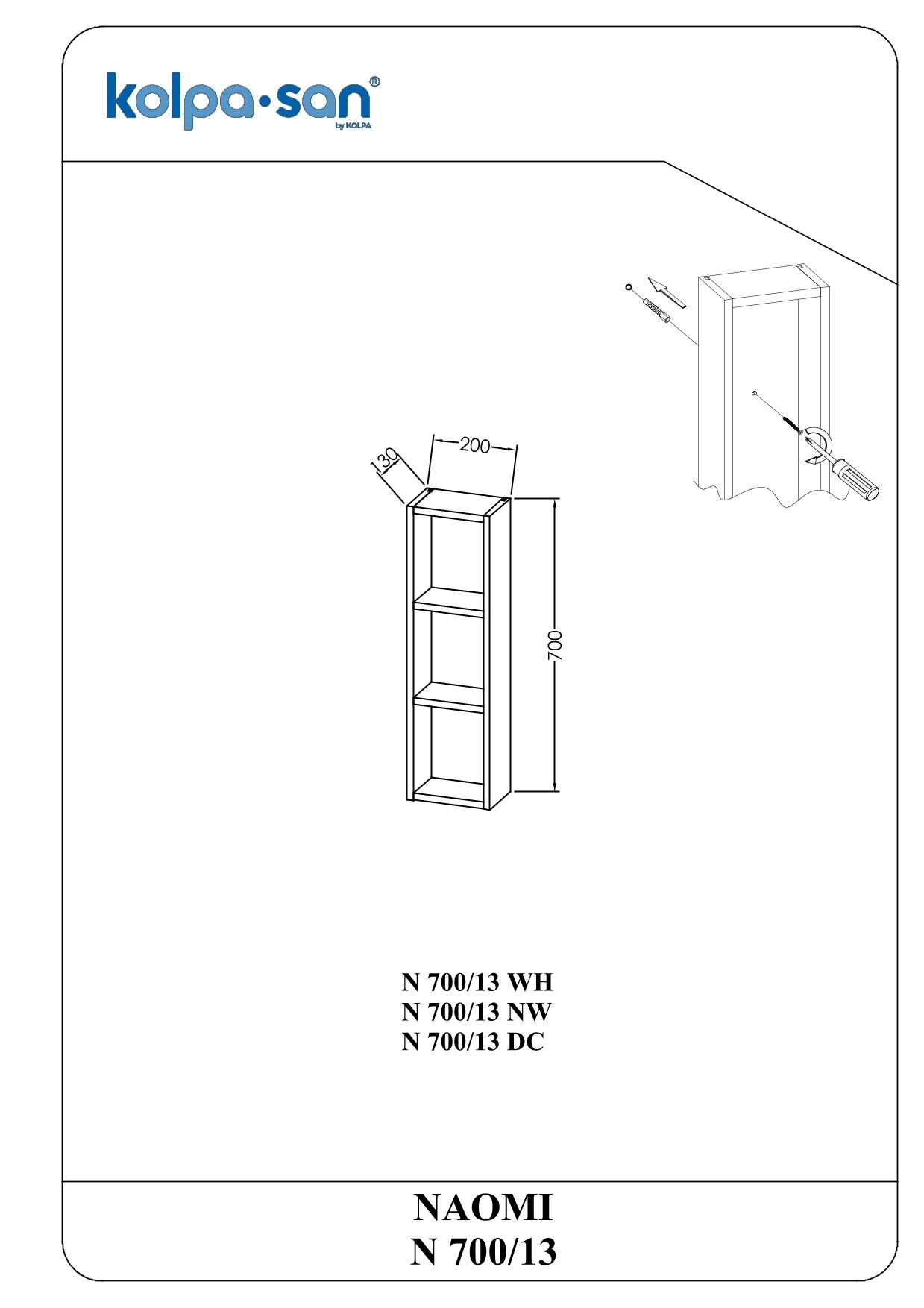 Kolpa NAOMI Offener Schrank N 700/13 WH