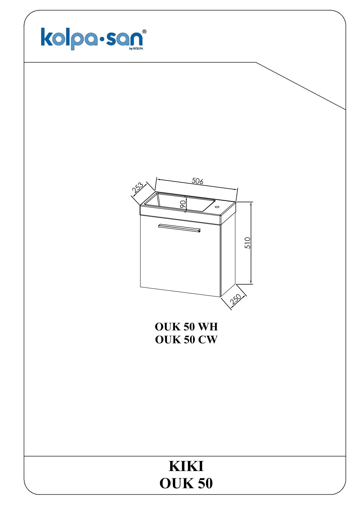 Kolpa KIKI Schrank mit Waschbecken OUK 50 WH