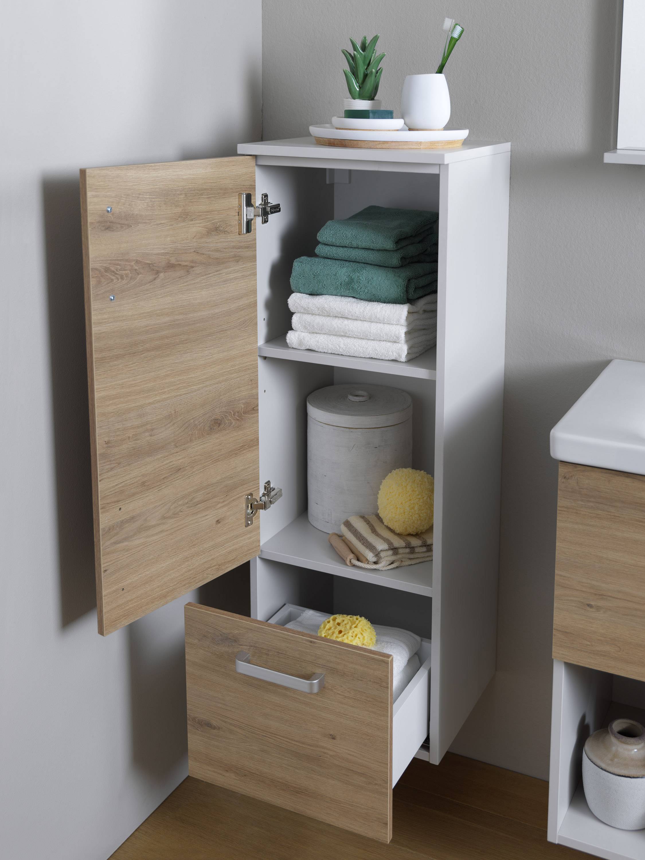 Kolpa EVELIN Schrank mit Tür und Abschlussablage E 1021 WH
