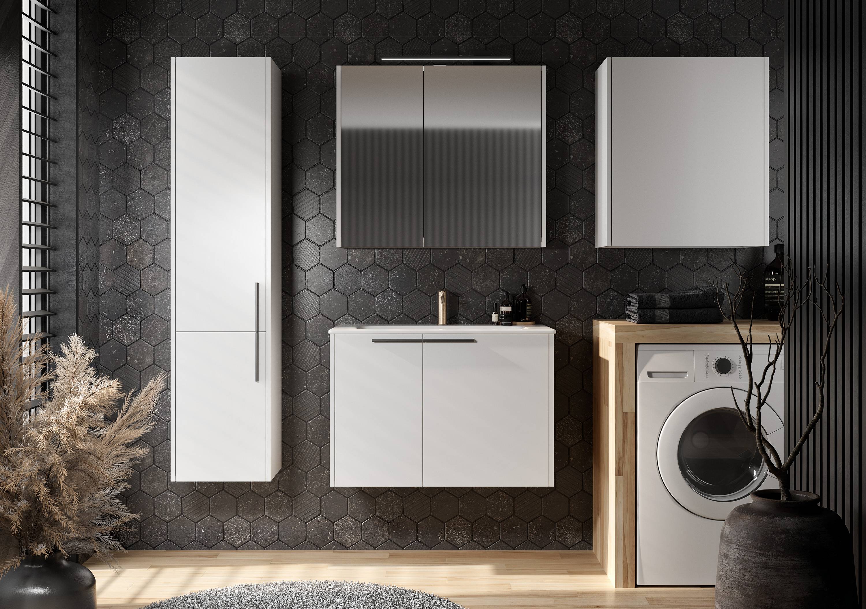 Kolpa BELLA Schrank mit Waschbecken OUB 80 WH