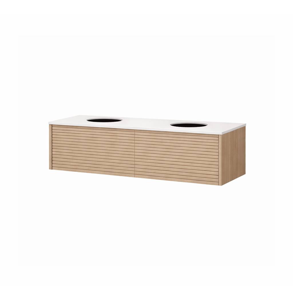 Kolpa ORPHIA Waschbecken-Unterschrank mit Kerrock-Platte und Schublade OOR 140 H/ACACIA