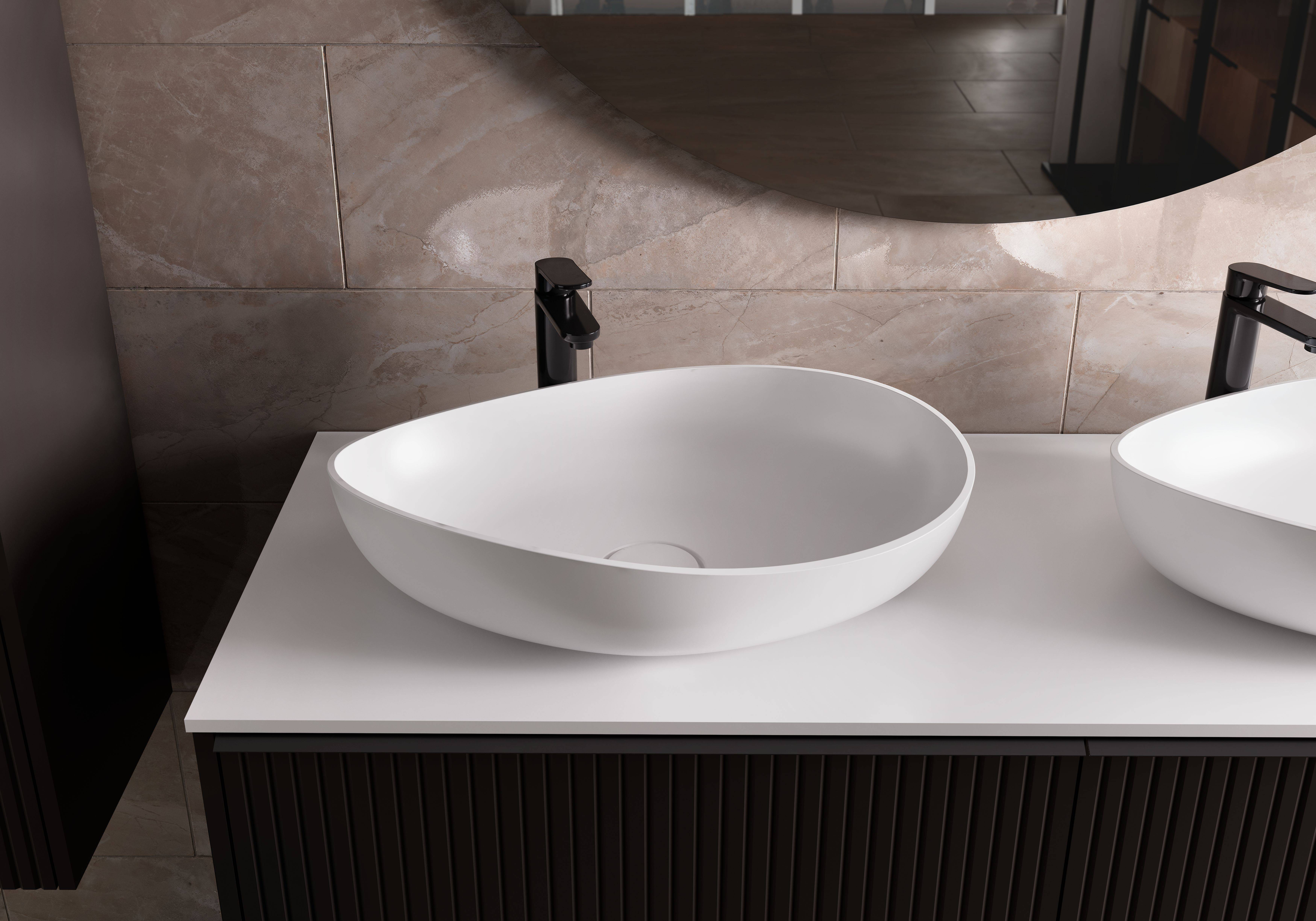 Kolpa ORPHIA Waschbecken DEMI 560 ON KERROCK 108 GLOSS