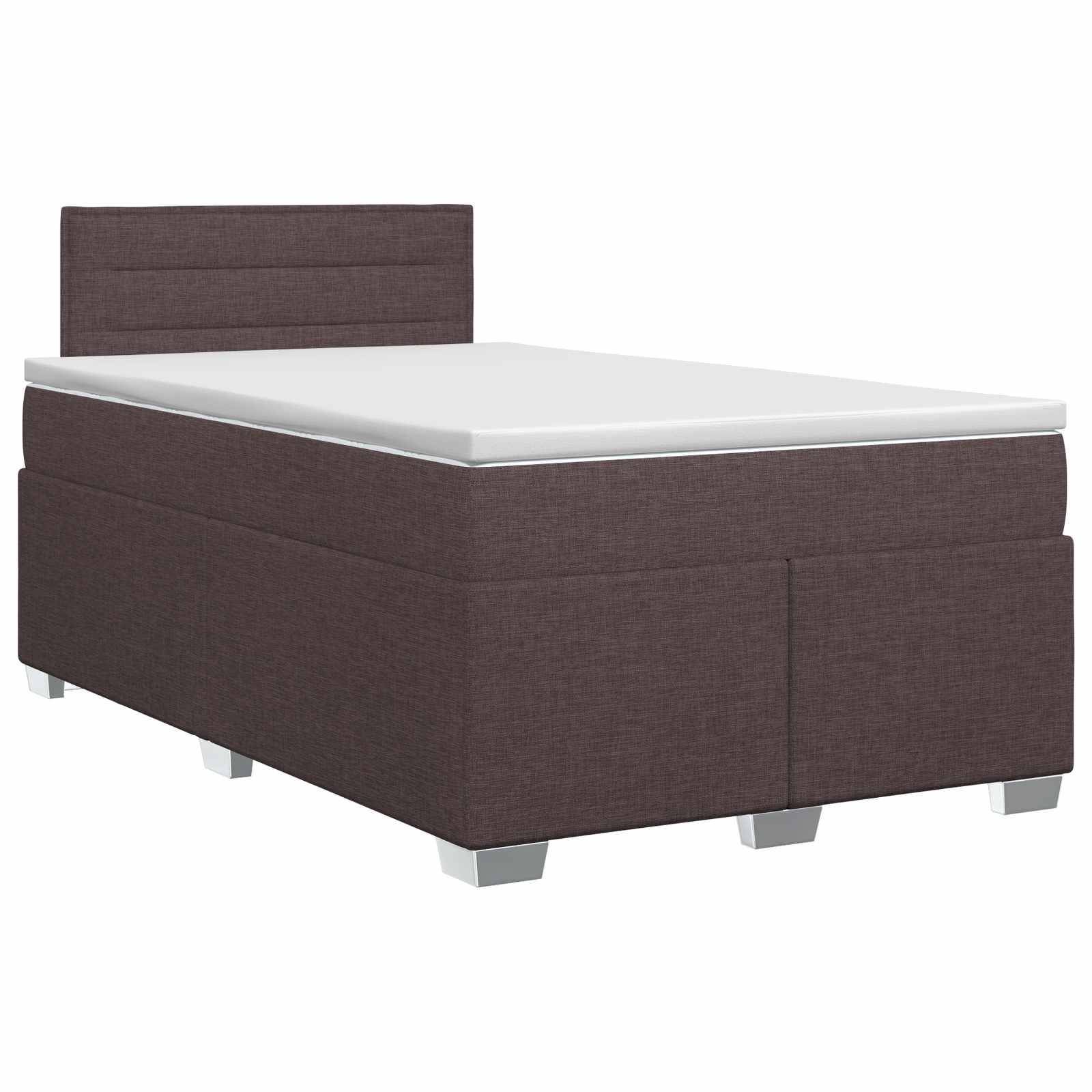 vidaXL Boxspringbett mit Matratze Dunkelbraun 120 x 190 cm Stoff