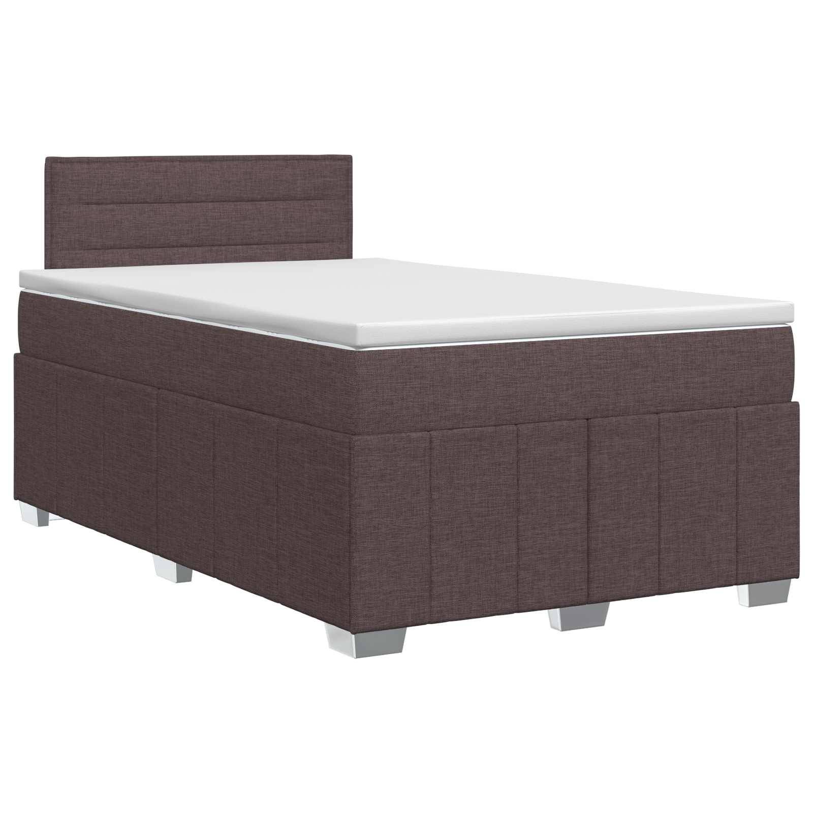 vidaXL Boxspringbett mit Matratze Dunkelbraun 120 x 190 cm Stoff