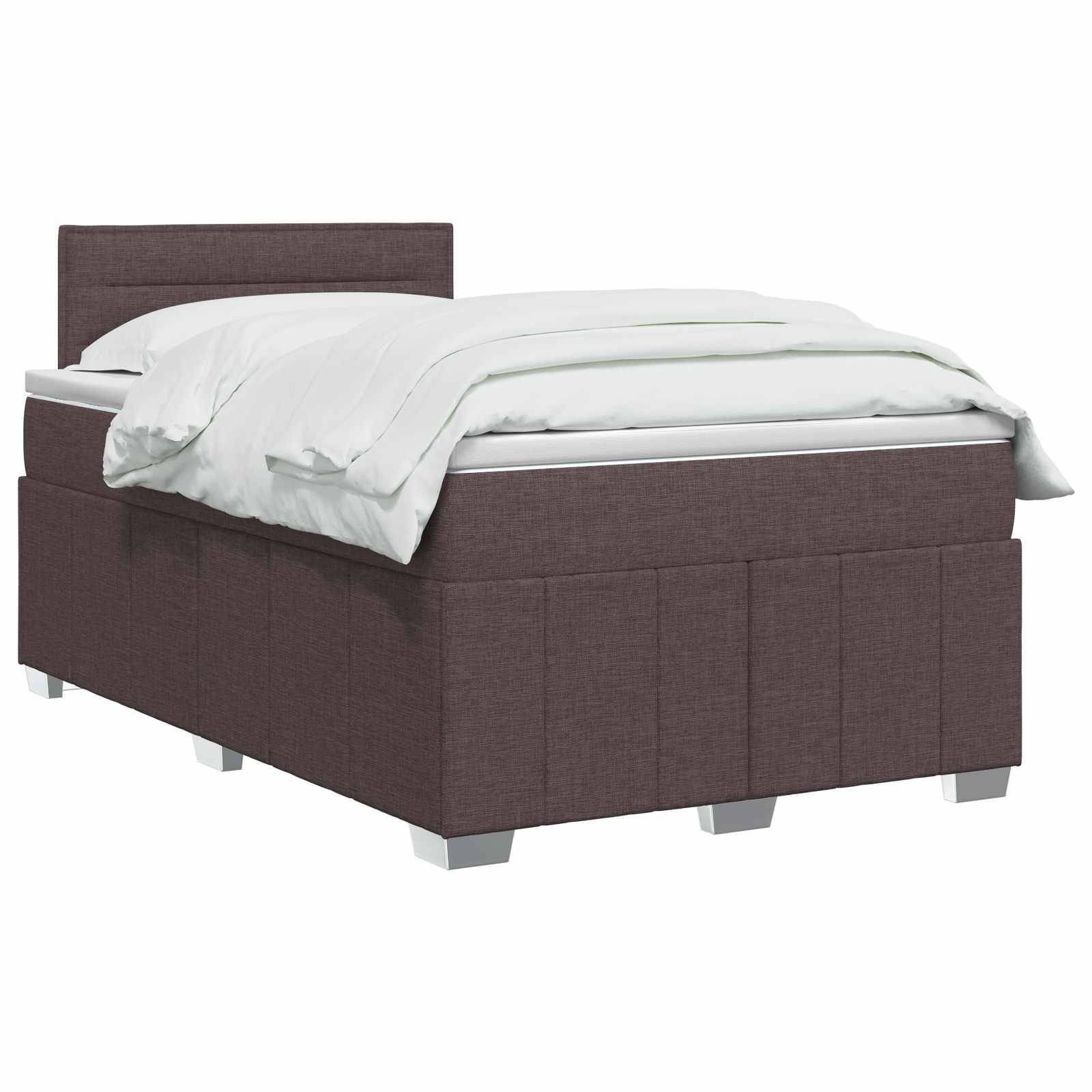 vidaXL Boxspringbett mit Matratze Dunkelbraun 120 x 190 cm Stoff