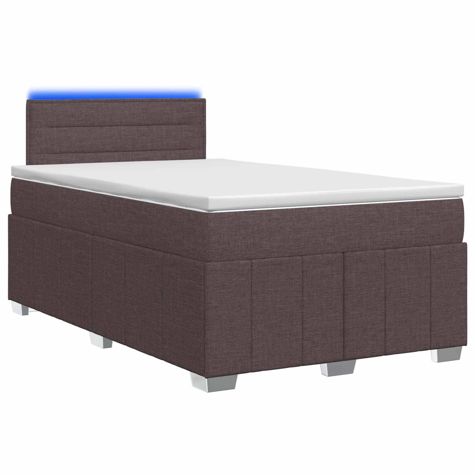 vidaXL Boxspringbett mit Matratze Dunkelbraun 120 x 190 cm Stoff