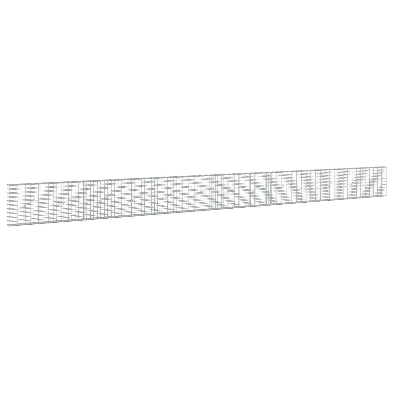 Langes, schmales rechteckiges Drahtgitter-Paneelgitter, das diagonal auf einem schlichten weißen Hintergrund angezeigt wird.