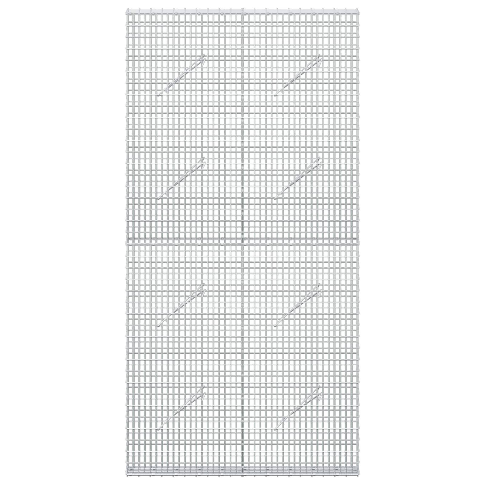 Ein weißes rechteckiges Mesh-Panel mit feinem Gitter und diagonalen Verstärkungsstreifen, zentriert auf einem einfachen Hintergrund dargestellt.