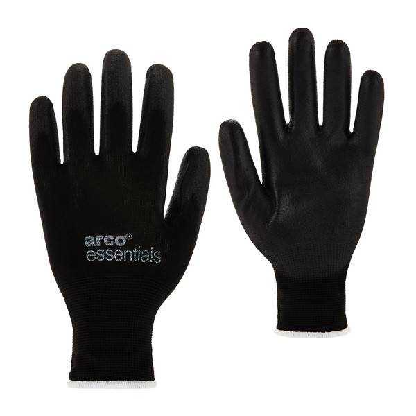 Paar schwarze Arbeitshandschuhe mit 