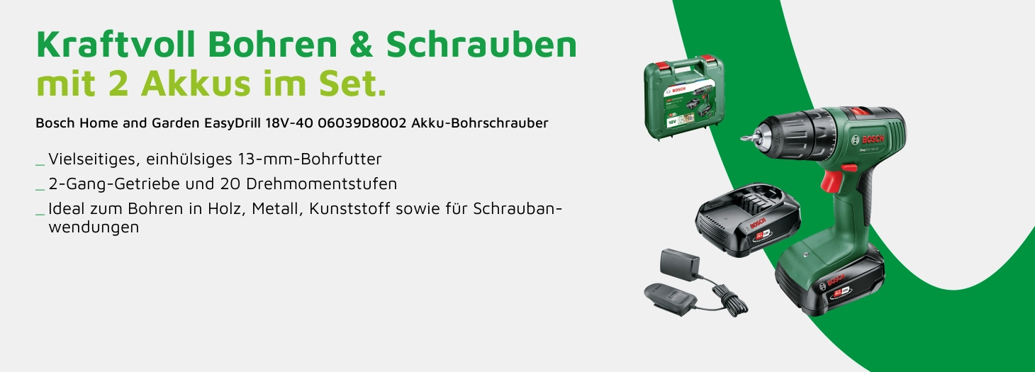 Teaser Bosch Home and Garden EasyDrill 18V-40 06039D8002 Akku-Bohrschrauber