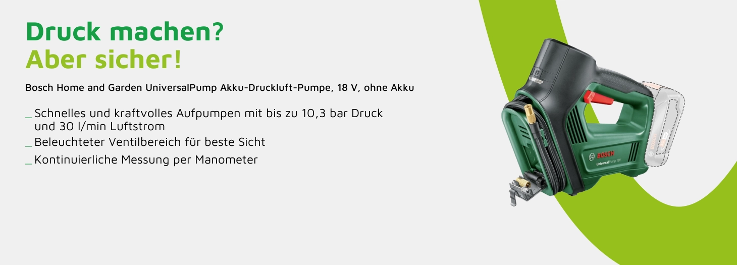 Teaser Bosch Home and Garden Druckluft-Pumpe UniversalPump